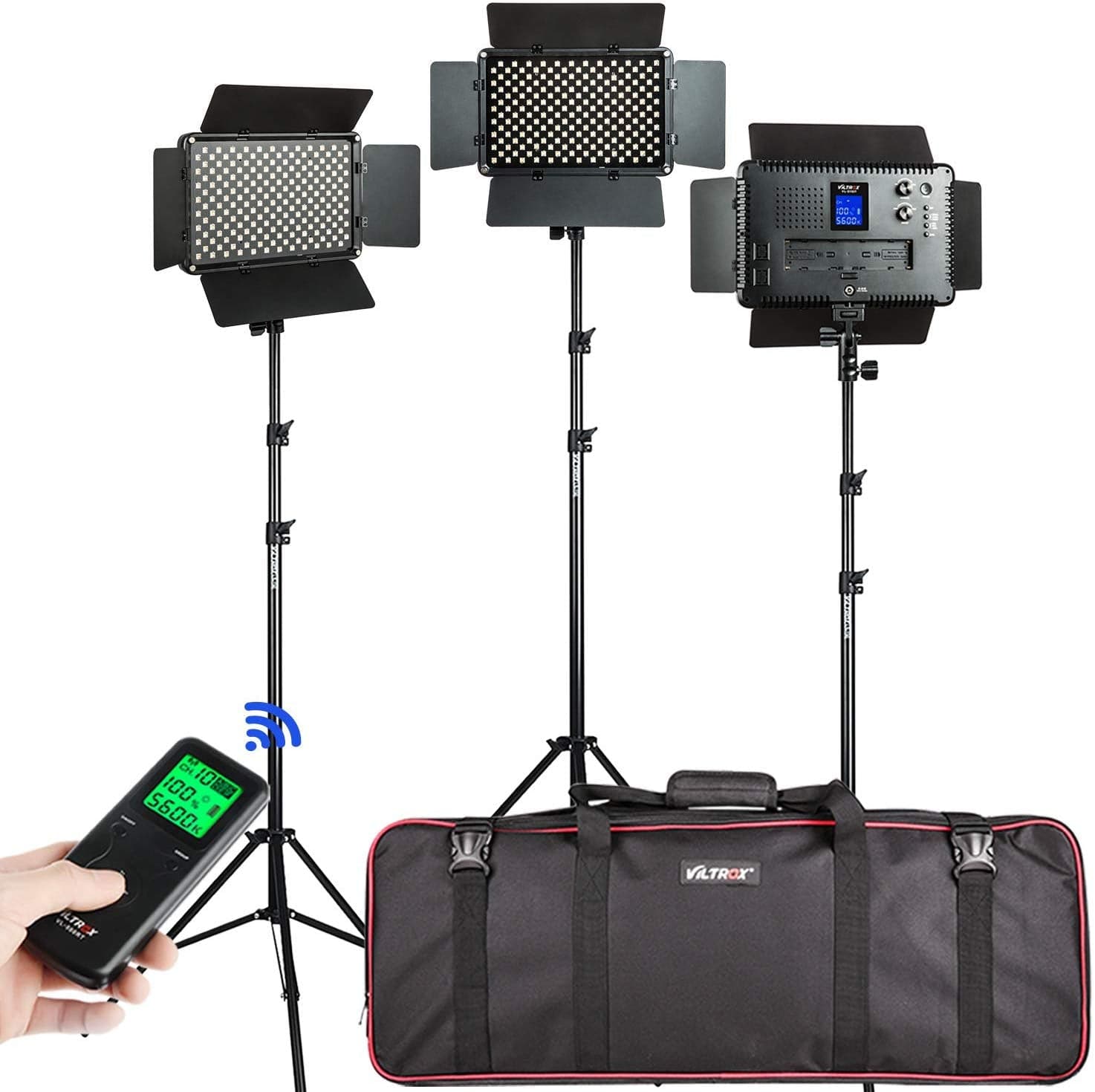 VL-S192T  Video LED Light kit45W 3300K-5600K CRI 95+ with Light Stand (3 Packs)